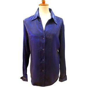 CHRISTIE & JILL EUC dressy blue shirt Sz 18W